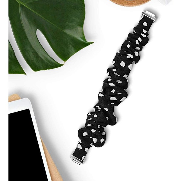 Fitbit Inspire 2 Bandin/inspire Hr Bandin/inspiren kanssa yhteensopivat Scrunchies Black White Dot Large