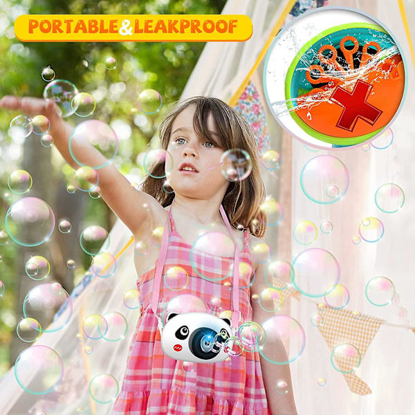 Bubbelmaskin för barn, automatisk bubbelblåsare, bärbar bubbelmaskin, 1000+ bubblor per minut