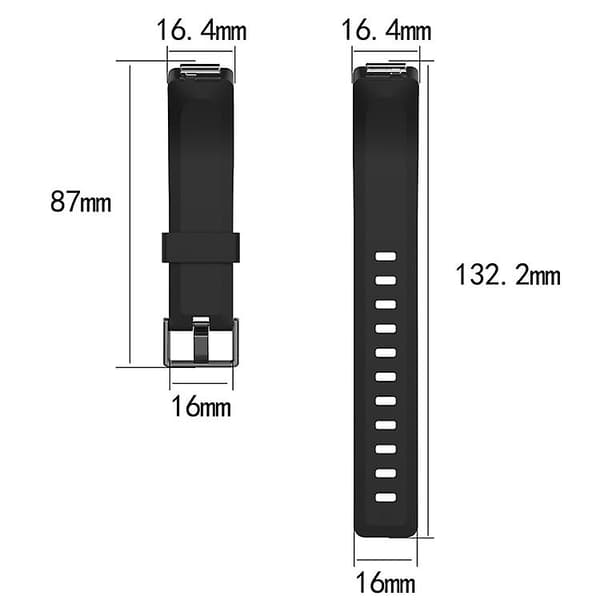 Til Fitbit Inspire / Inspire Hr Glossy Surface Silicone Watch Band Black