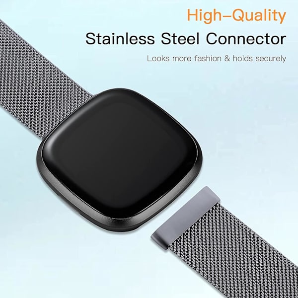 Magneettinauhat, jotka ovat yhteensopivat Fitbit Versa 3:n ja Sense-älykellon kanssa - Multi Color Space Gray Small