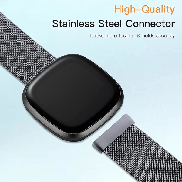 Magnetiske bånd, der er kompatible med Fitbit Versa 3 og Sense Smartwatch - Multi Color Space Gray Small