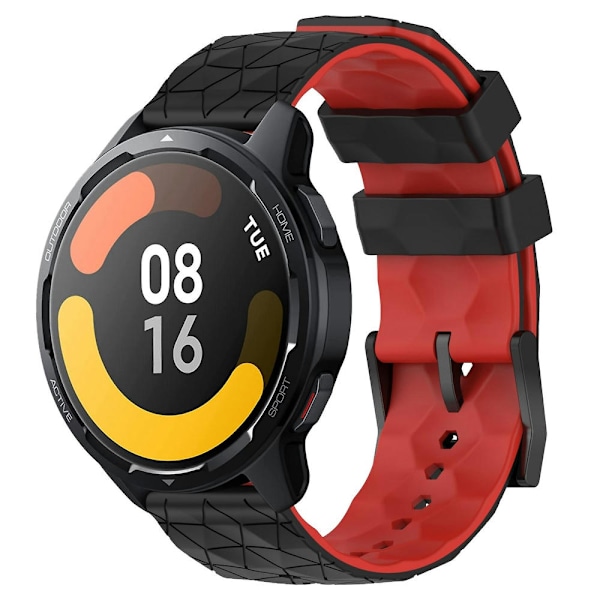 To-farvet silikoneur til Xiaomi MI Watch S1 Active Black Red