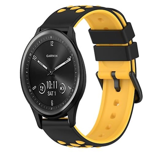 Til Garmin Vivomove Sport 20 mm tofarvet silikone urrem Black-Red