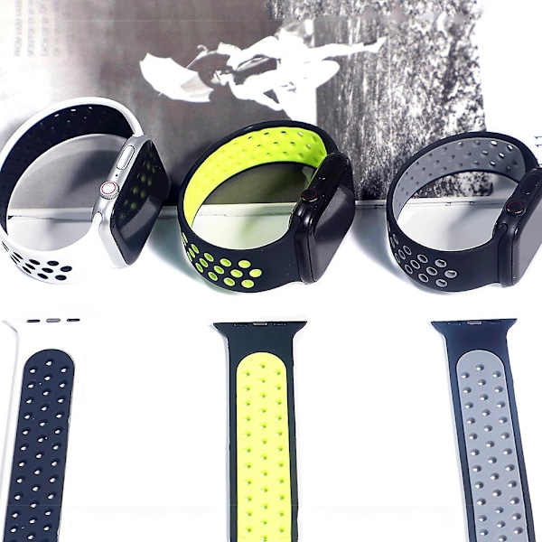 Solo Loop-rem för Apple Watch Band 44mm 40mm 38mm 42mm Andas Silikon Elastiskt bälte Armband Band Iwatch Series 3 4 5 Se 6 black red 38mm or 40mmS