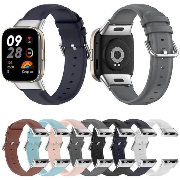 Læderrem til Xiaomi Redmi Watch 3 / Mi Watch Lite 3 Light Blue