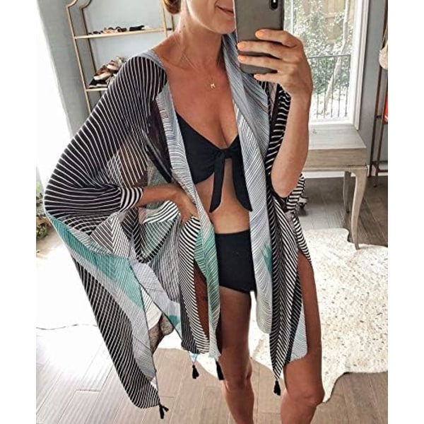 Kimono-badkläder för kvinnor till stranden med bohemisk stil