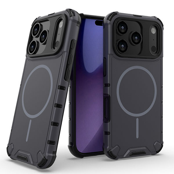 Etui til iPhone 17 Pro Max, varmeavledning og fallsikkert, mørkegrå