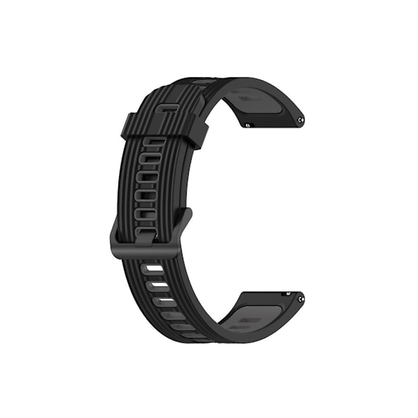 Hihna Garmin Move Style 20Mm Pystysuora Kuvio Kaksiväri Silikoniranneke Musta-Harmaa
