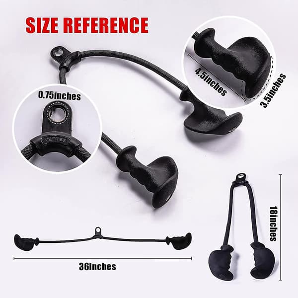 Ergonomisk Triceps Rope Pull Down med anti-skridsikkert naturgummi greb til aktivering af flere muskelfibre - gym reb til Push Downs, Triceps Pull Downs