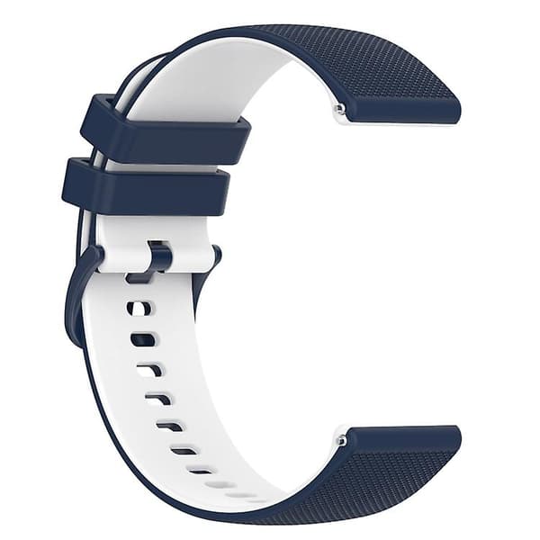 Til Garmin Forerunner 55 20mm ternet tofarvet silikoneurrem Dark Blue-White