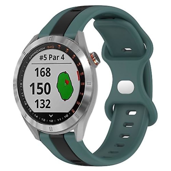 För Garmin Approach S40 20mm Butterfly Spänne Tvåfärgad watch Green-Black