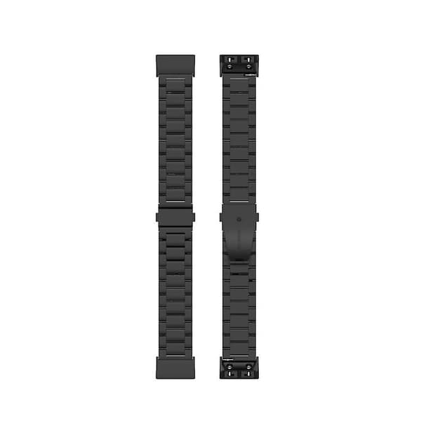 Til Garmin Forerunner 35 / 30 Universal Three Beads rustfrit stål urbånd Black
