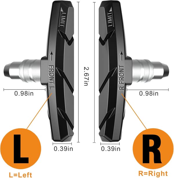 Bromsbeläggssats för cykel (3 par, fram och bak)