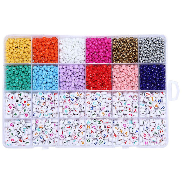 Bogstaver perlesæt gør-det-selv-armbånd smykketilbehør Løse perler til gør-det-selv-håndværk 1