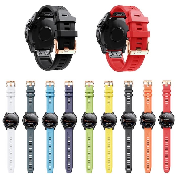 För Garmin Fenix ​​7s 20 mm roséguld spänne silikon watch Red