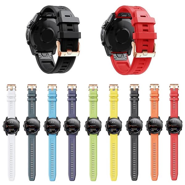 For Garmin Fenix ​​7s 20 mm rosegullspenne silikonklokkerem Red