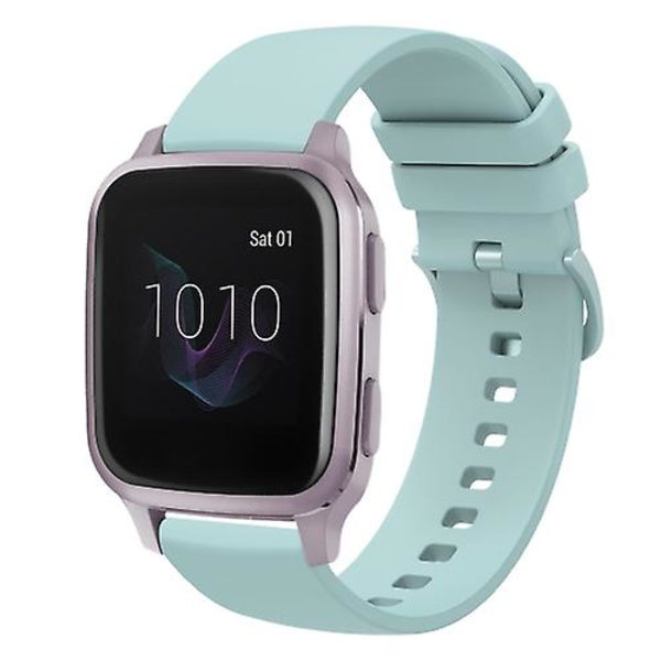 Til Garmin Venu Sq 20 mm ensfarvet blødt silikone urbånd Sapphire Green
