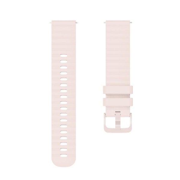 Til Garmin Venu 2s 18 mm bølget prikket ensfarvet silikoneurrem Pink