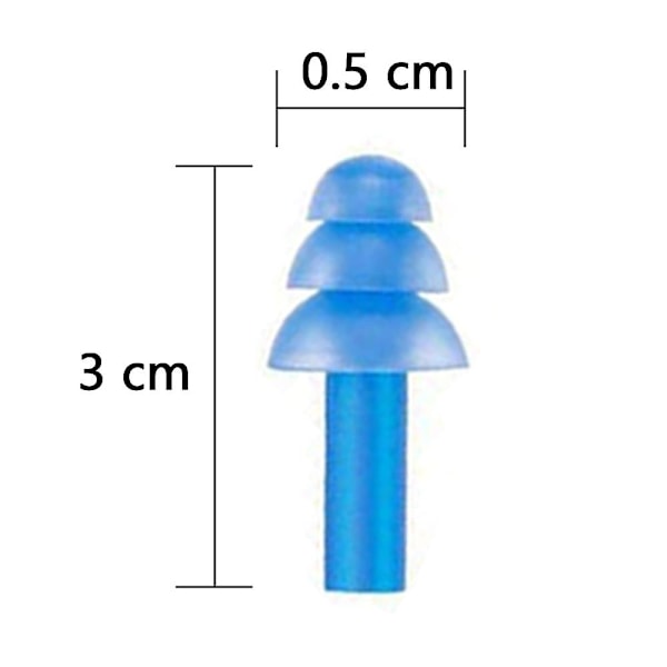 5 par barn öronproppar brusreducerande återanvändbara öronproppar för sömn och simning Blue