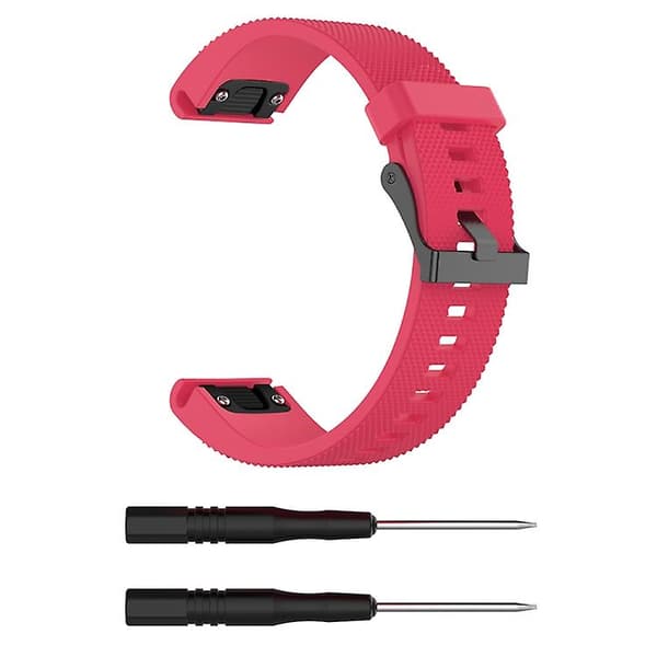 Til Garmin Fenix ​​5s 20 mm silikone urrem Rose Red)