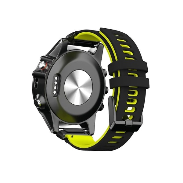 Til Garmin Fenix ​​6 tofarvet silikone urrem Black Yellow