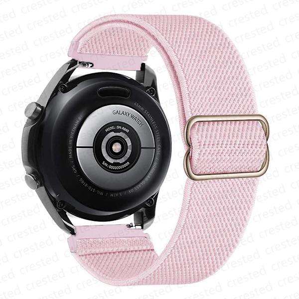 20 mm 22 mm bånd til Samsung Galaxy Watch 4/classic/3/5/pro/active 2 Gear S3 Elastic Nylon Loop Huawei Watch Gt 2 2e 3 Pro Strap Light Pink 22mm