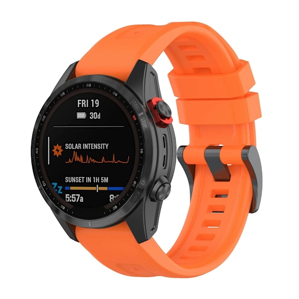 22mm Quick Release Silikone Rem Til Garmin Fenix 7X Orange