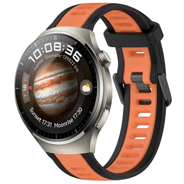 Silikonarmband för Huawei Watch 4 Pro Orange Black