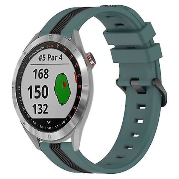 För Garmin Approach S40 20mm vertikalt tvåfärgs watch Green-Black