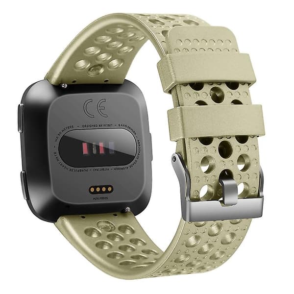För Fitbit Versa andningsbart Metal Watch Band Golden