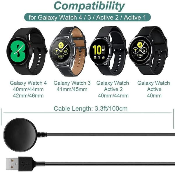 Oplader til Samsung Galaxy Watch 4/4 Classic/3/Active 2/Active, Dock Stand Kompatibel med Galaxy Watch 6/5/4//3/Active 2/Active