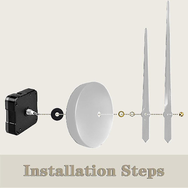 Klocka Movement Klocka Byte Mekanism Lång spade visare Diy klocka Silver