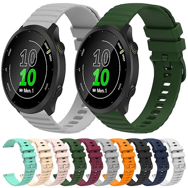 Garmin Forerunner 158 20 mm aaltoileva pistekuvio yksivärinen silikonikellon watch White