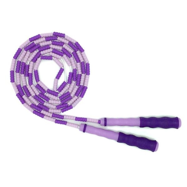 Hoppetov med bløde perler - Justerbar til mænd, kvinder og børn - Knæfri til at holde sig i form, træning, træning osv. - 9 fod Purple