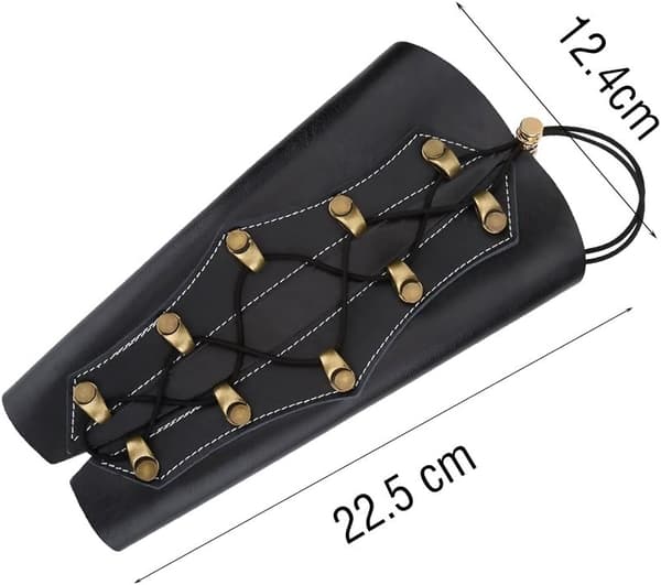 Skytteaxlar Läder Axelskydd Black
