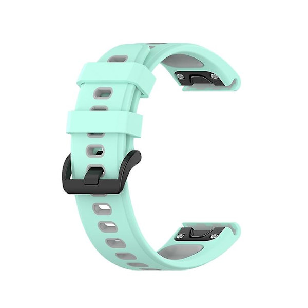 For Garmin Fenix ​​6 tofarget silikonklokkerem Teal Grey