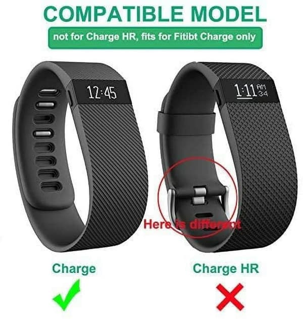 Oplader til Fitbit Charge/Force (ikke til Charge HR), erstatnings-USB-opladerkabel (2-pak)