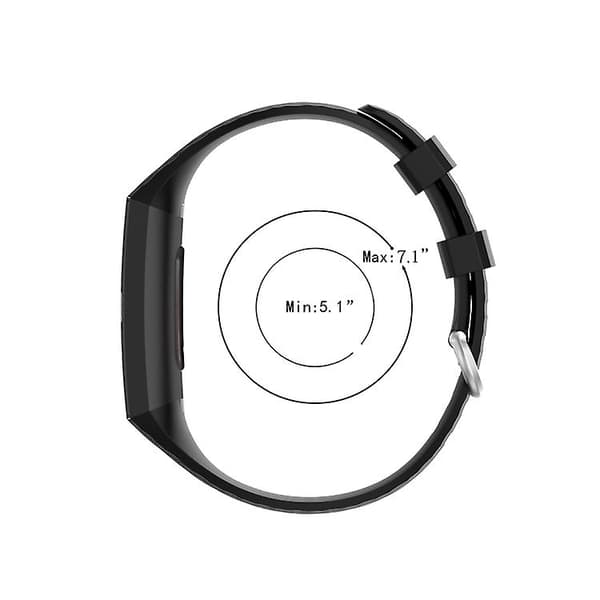 18 mm silverfärgad spänne Tpu watch för Fitbit Charge 4 / Charge 3 Se Black