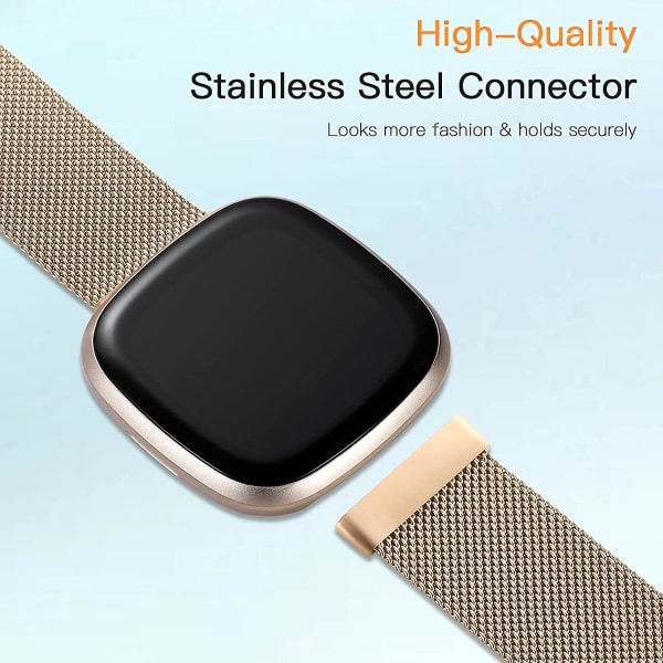 Magnetiska band kompatibla med Fitbit Versa 3 och Sense Smartwatch- Multi Color Royal Gold Large