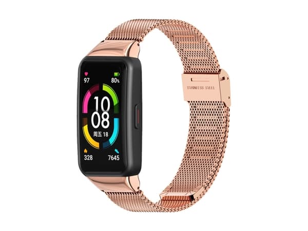 Smartwatch-rem til Huawei Strap 6 / Honor Strap 6/7 MIJOBS Milan rustfrit stål (rosa guld)