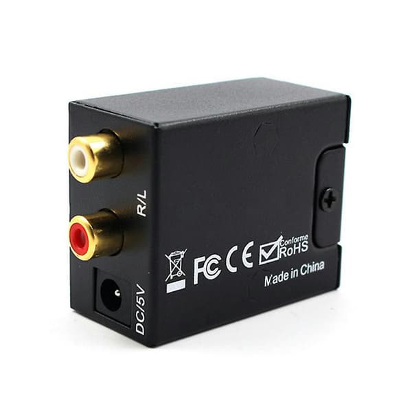 Optisk Koaksial Toslink Digital Til Analog Lyd Konverter Adapter Rca L/r 3.5mm