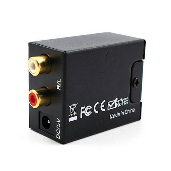 Optisk Koaksial Toslink Digital Til Analog Lydkonverter Adapter Rca L/r 3.5mm