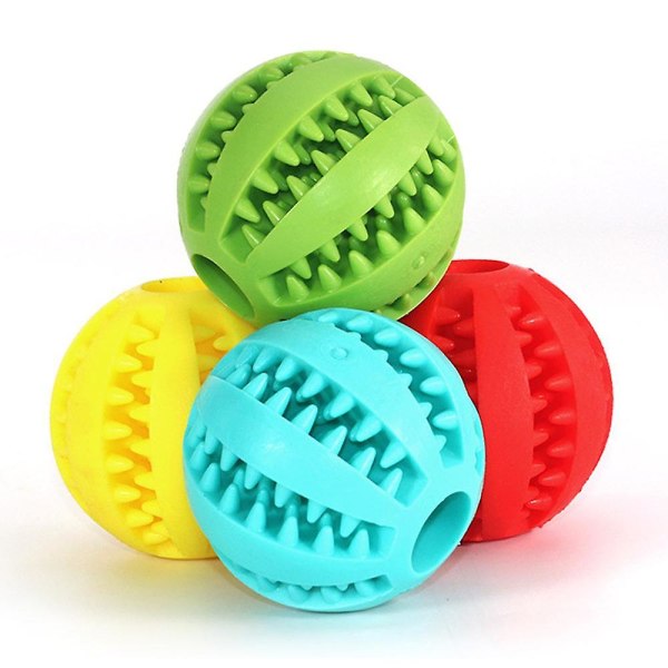 Hundegummiball Interaktive leker Superelastisk Hundetyggetenner Rengjøring Snacks Dyreutstyr Green M  Diameter 6CM