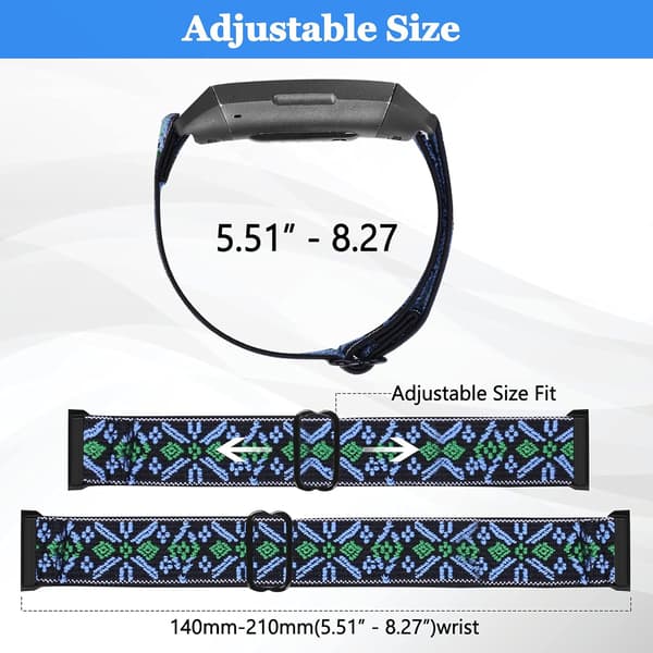 Justerbar elastisk nylon sportsarmbånd til Fitbit Charge 3/4