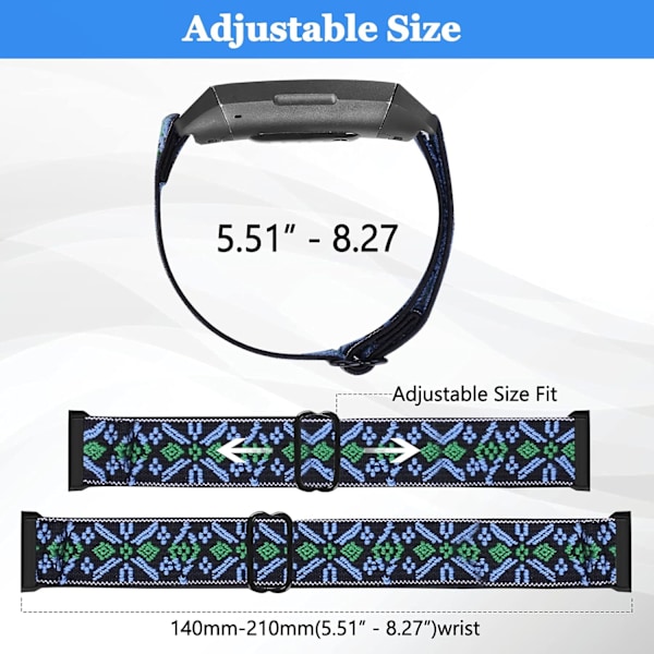 Justerbart elastiskt nylon sportarmband för Fitbit Charge 3/4