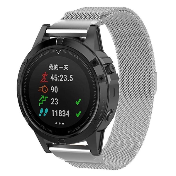 For Garmin Fenix ​​5 Milan metallurremme i rustfritt stål