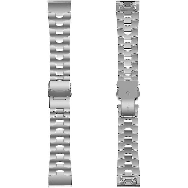 Til Garmin Fenix ​​6x 26 mm titaniumlegering Quick Release Urrem Silver