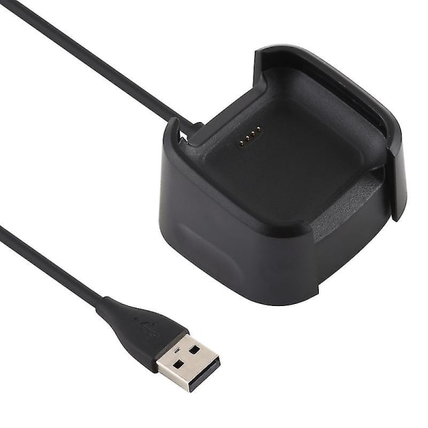 Til Fitbit Versa 2 Oplader Opladningsdock Base Stand Holder Med 1m Ladekabel (sort)