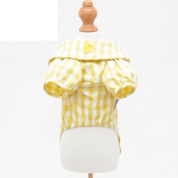 Lemmikkien vaatteet Kevät Kesä Uudet Koiran Vaatteet Lemmikkipaita Pieni koira Yellow plaid M