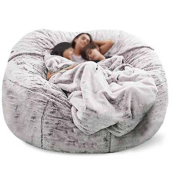 Lazy Sofa Bean Bag Kunstig Pels Bean Bag Bean Sofa Snow Brown 150cm*75cm